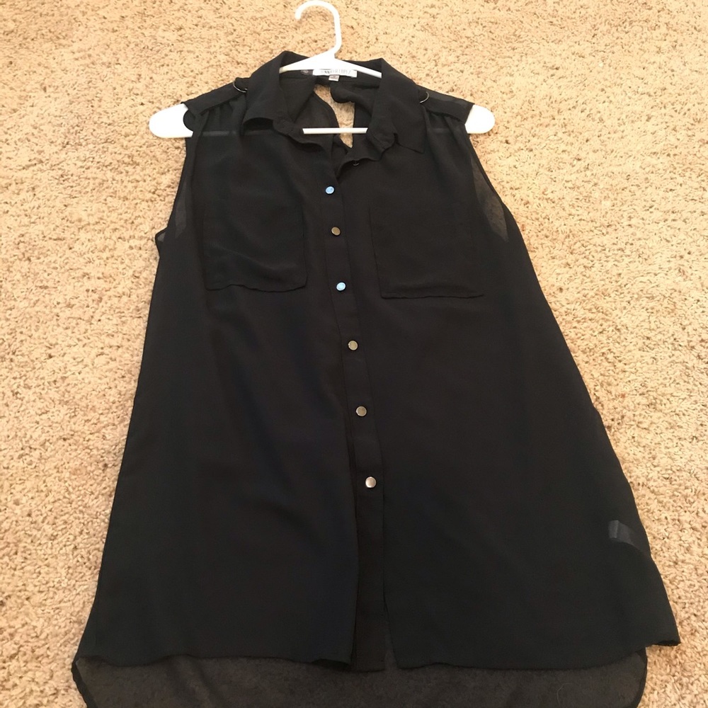 Sheer Black hi-Lo tunic